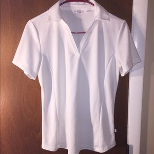 women’s white golf polo